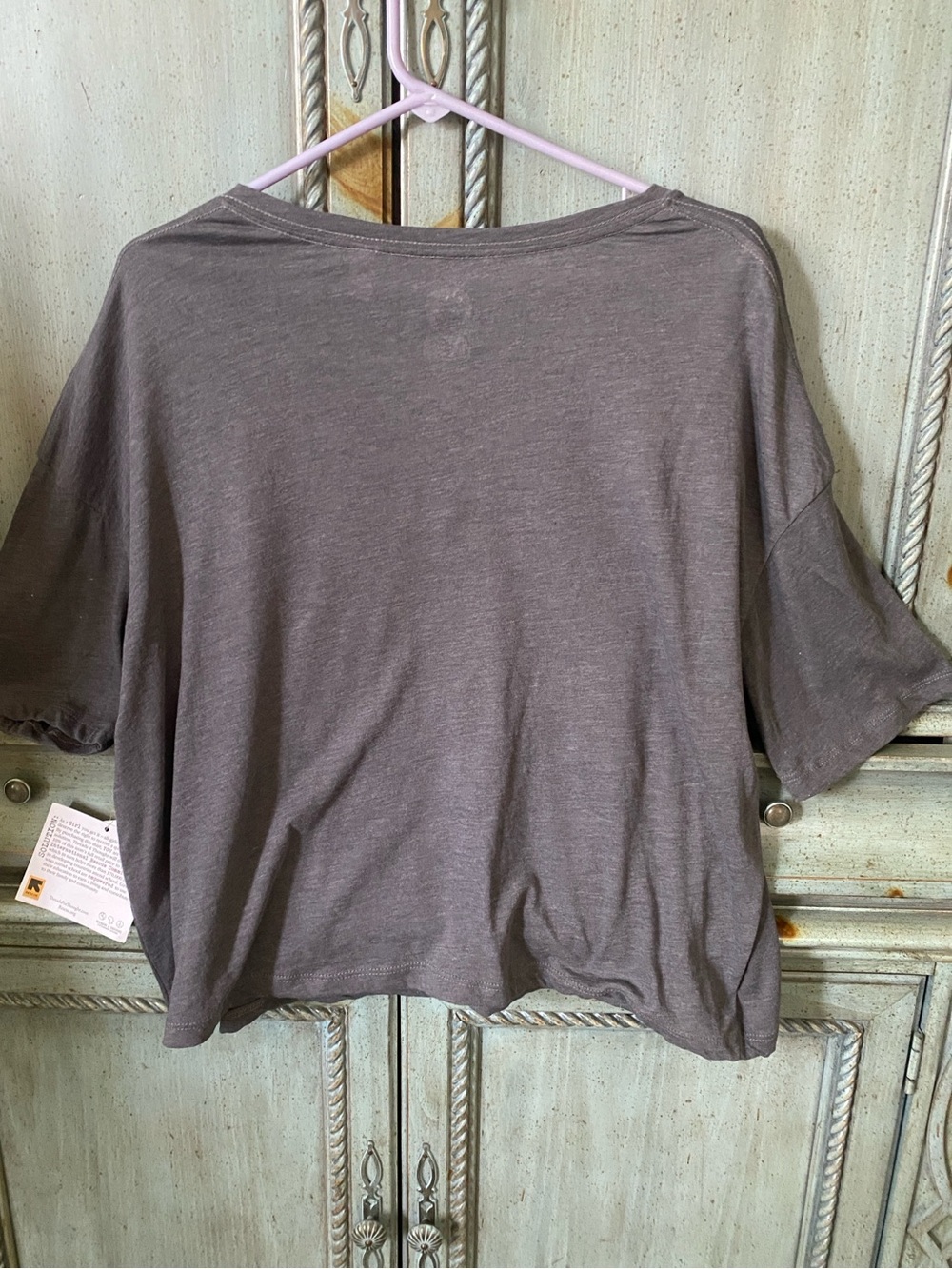 Threads 4 Thought Gray V-Neck Tee with Yellow Floral Heart Graphic - Picture 7 of 9